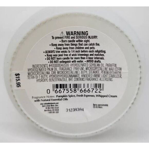 BATH & BODY WORKS PUMPKIN SPICE LATTE X2 Single Wick Candle - Picture 4 of 4